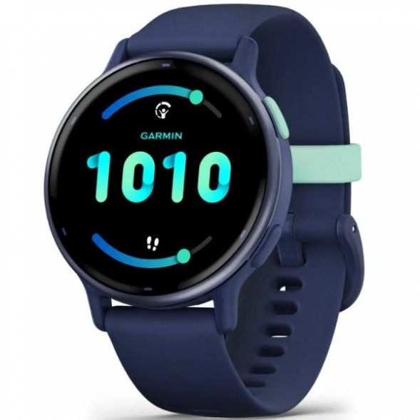 Умные часы Garmin Vivoactive 5, синие с металлически-синим безелем и силиконовым ремешком 010-02862-12 в Перми