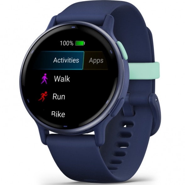 Умные часы Garmin Vivoactive 5, синие с металлически-синим безелем и силиконовым ремешком 010-02862-12 в Перми