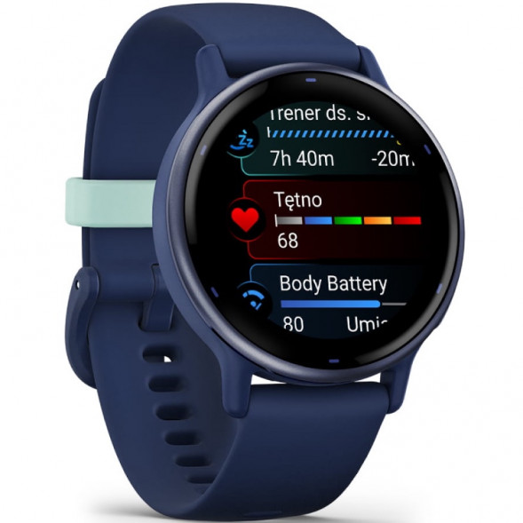 Умные часы Garmin Vivoactive 5, синие с металлически-синим безелем и силиконовым ремешком 010-02862-12 в Перми