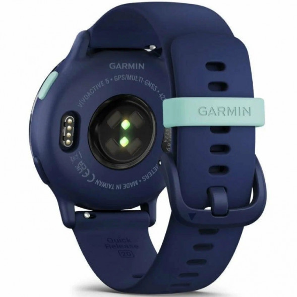 Умные часы Garmin Vivoactive 5, синие с металлически-синим безелем и силиконовым ремешком 010-02862-12 в Перми