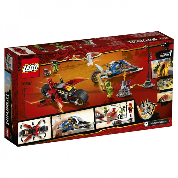 Конструктор LEGO Ninjago 70667 Мотоцикл-клинок Кая и снегоход Зейна в Перми