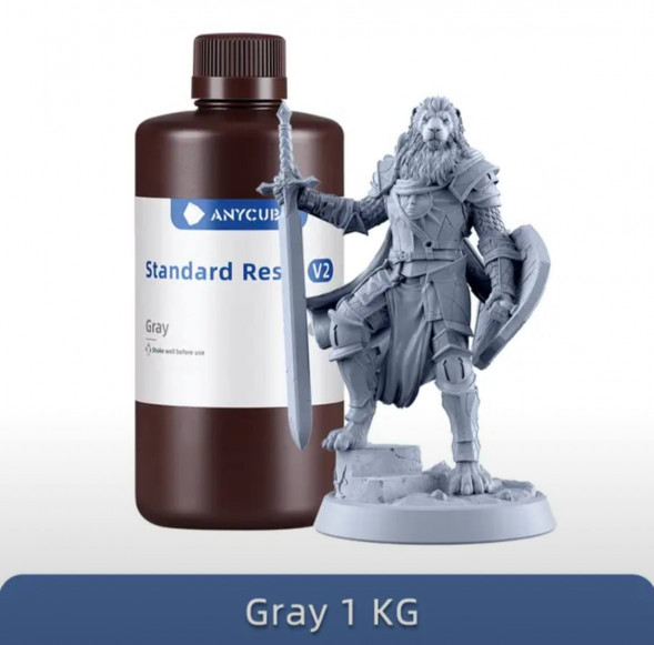 Смола для 3D печати ANYCUBIC Standart Resin V2 Gray 1 кг в Перми