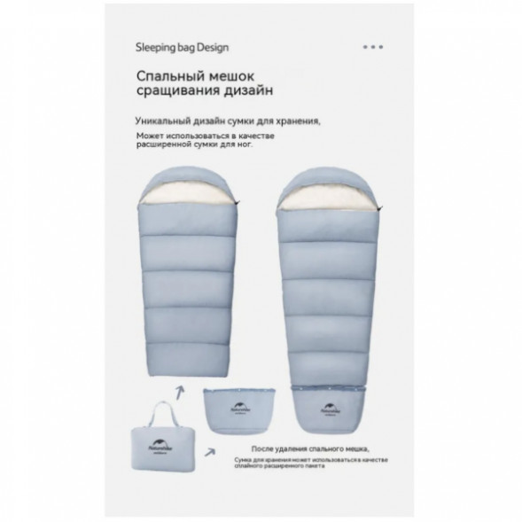 Спальный мешок Naturehike C180 (190x75см), голубой в Перми