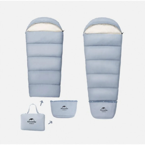 Спальный мешок Naturehike C180 (190x75см), голубой в Перми