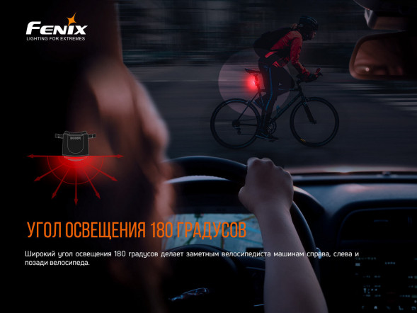 Велофара задняя Fenix BC05R V2.0, черный в Перми
