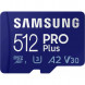 Карта памяти micro SDXC 512Gb Samsung PRO Plus U3 A2 V30 180/130MB/s в Перми