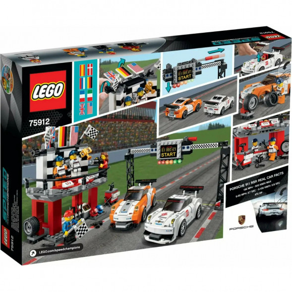 Конструктор LEGO Speed Champions 75912 Финишная линия гонки Porsche 911 GT в Перми