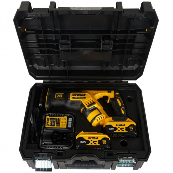 Аккумуляторная сабельная пила DEWALT DCS367P2 с 2 АКБ 5 Ач и ЗУ, в кейсе TSTAK в Перми