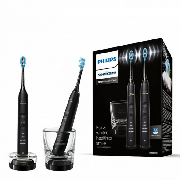 Набор из 2 электрических зубных щеток Philips Sonicare DiamondClean 9000 HX9914/54, чёрный в Перми