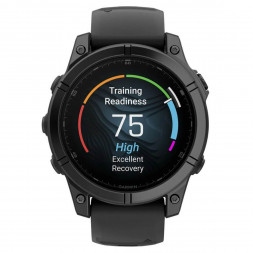 Умные часы Garmin Fenix E 47мм Amoled Slate Grey Steel с чёрным силиконовым ремешком 010-03025-01