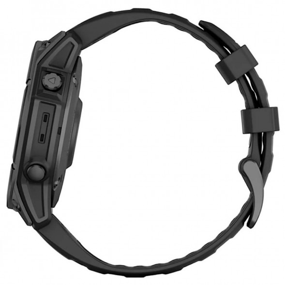 Умные часы Garmin Fenix E 47мм Amoled Slate Grey Steel с чёрным силиконовым ремешком 010-03025-01 в Перми