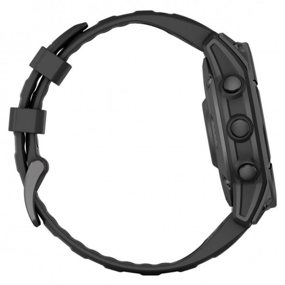 Умные часы Garmin Fenix E 47мм Amoled Slate Grey Steel с чёрным силиконовым ремешком 010-03025-01 в Перми
