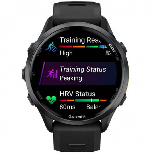 Умные часы Garmin Forerunner 970 Carbon Gray DLC Titanium ремешок Black/Translucent Whitestone 010-02969-10 в Перми