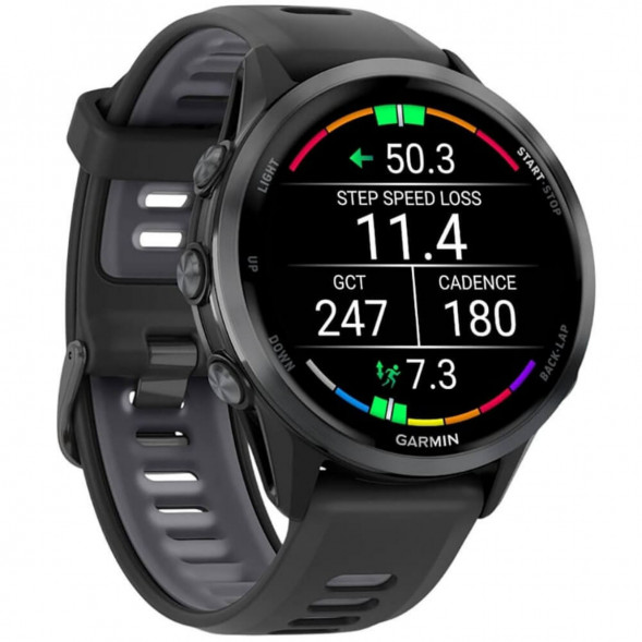 Умные часы Garmin Forerunner 970 Carbon Gray DLC Titanium ремешок Black/Translucent Whitestone 010-02969-10 в Перми