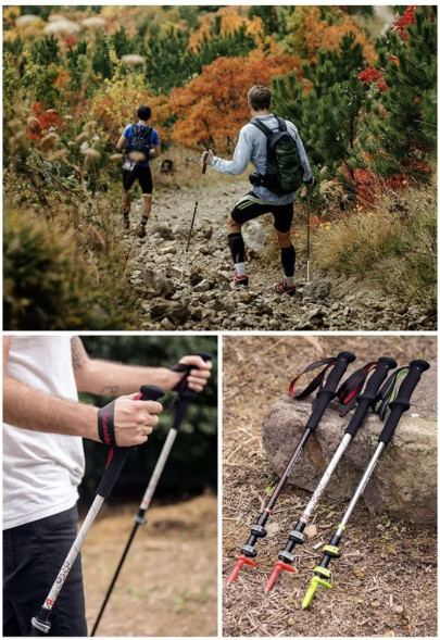 Треккинговая палка Naturehike 135 см, 1шт., серый/зеленый в Перми