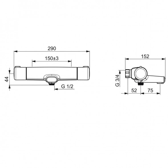Термостатический смеситель Oras Nova ECO (7462G), хром в Перми