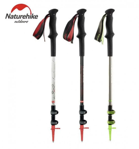Треккинговая палка Naturehike 135 см, 1 шт., белый/красный в Перми