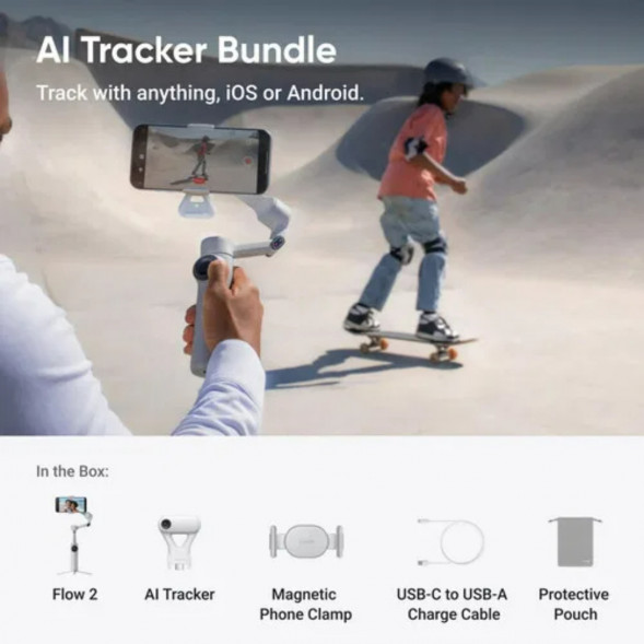 Стабилизатор Insta360 Flow 2 AI Tracker Bundle, Stone Gray в Перми
