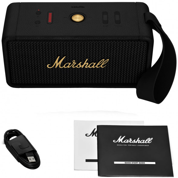 Портативная акустика Marshall Middleton, 60 Вт, черный и латунный в Перми