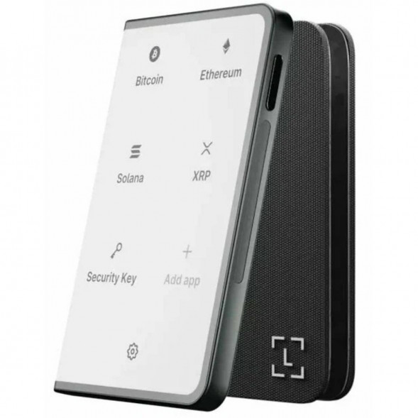 Аппаратный холодный криптокошелек Ledger Stax c чехлом Magnet Shell Black + Recovery Key в Перми