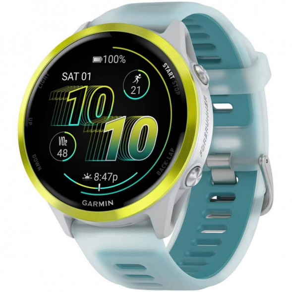 Умные часы Garmin Forerunner 570 47 мм Amp Yellow Aluminium/Translucent Whitestone/Turquoise 010-02971-01 в Перми