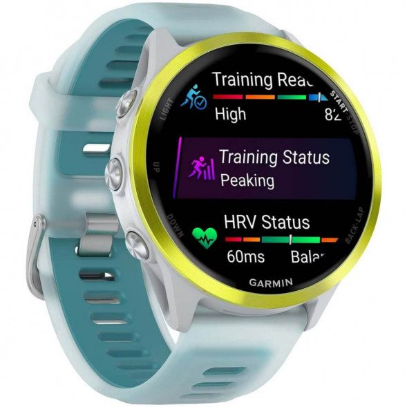 Умные часы Garmin Forerunner 570 47 мм Amp Yellow Aluminium/Translucent Whitestone/Turquoise 010-02971-01 в Перми