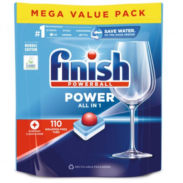 Таблетки для п/машины Finish Poweball Power All in 1, 110 шт. в Перми
