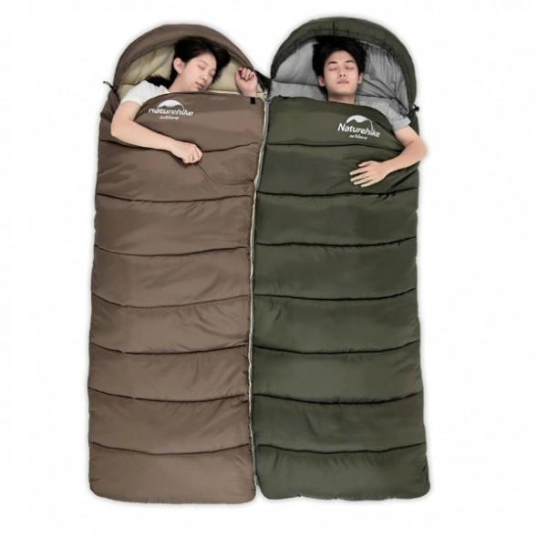 Спальный мешок Naturehike U350S (Правый), коричневый в Перми