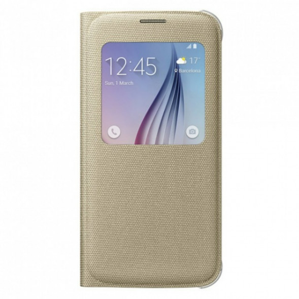 Чехол для Samsung Galaxy S6 S-View Cover (EF-CG920BFE), Gold в Перми