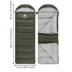Спальный мешок Naturehike U250 (Левый), коричневый