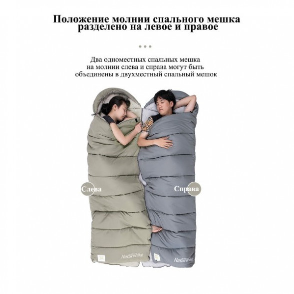 Спальный мешок Naturehike M300 (Левый), серый в Перми