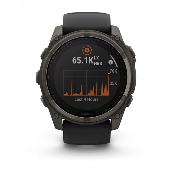 Умные часы Garmin Fenix 8, 51 мм, Solar, Sapphire Carbon Gray DLC Titanium with Black/Pebble Gray Silicone 010-02907-10 в Перми
