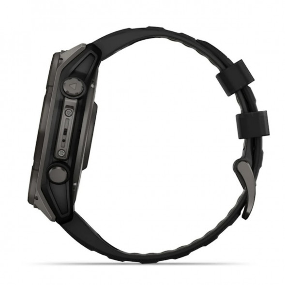 Умные часы Garmin Fenix 8, 51 мм, Solar, Sapphire Carbon Gray DLC Titanium with Black/Pebble Gray Silicone 010-02907-10 в Перми
