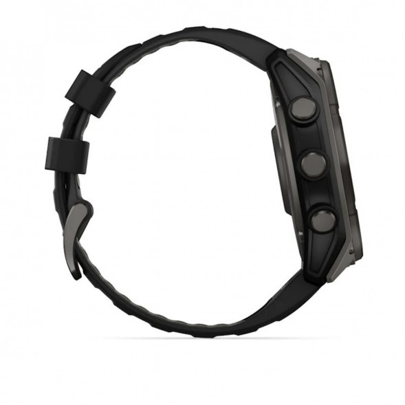 Умные часы Garmin Fenix 8, 51 мм, Solar, Sapphire Carbon Gray DLC Titanium with Black/Pebble Gray Silicone 010-02907-10 в Перми