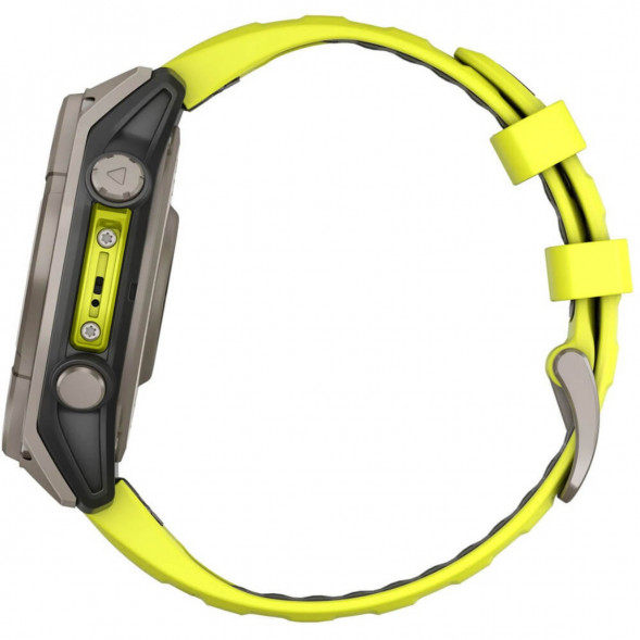 Умные часы Garmin Fenix 8, 51 мм, Solar, Sapphire Titanium with AMP Yellow/Graphite Silicone Band 010-02907-20 в Перми