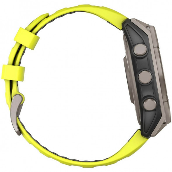 Умные часы Garmin Fenix 8, 51 мм, Solar, Sapphire Titanium with AMP Yellow/Graphite Silicone Band 010-02907-20 в Перми