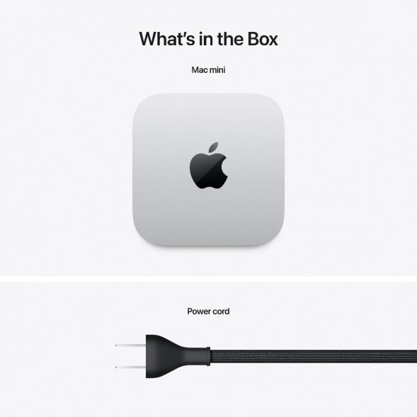 Компьютер Apple Mac mini M4 2024 (MU9D3) (10 Core GPU, 16ГБ, 256ГБ SSD, Apple, macOS), серебристый в Перми