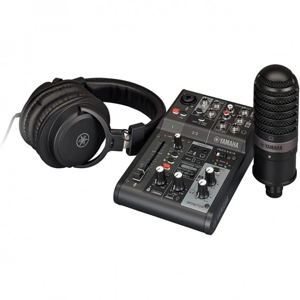 Микшер для стриминга Yamaha AG03MK2 LSPK Live Stream Black с аксессуарами в Перми
