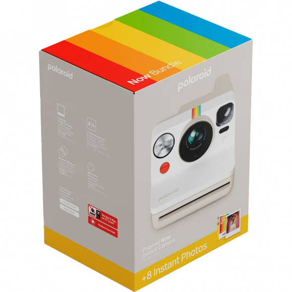 Фотоаппарат моментальной печати Polaroid Now Generation 3 + 8 цветных картриджей, белый в Перми