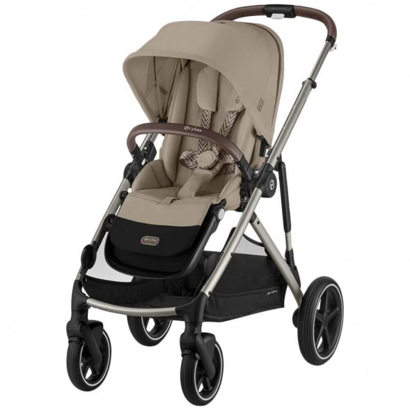 Детская коляска Cybex Gazelle S TPE Almond Beige с корзиной и дождевиком в Перми