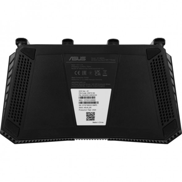 Wi-Fi роутер ASUS RT-BE58U, Wi-Fi 7, BE3600, 2.4/5ГГц, 4 LAN, черный в Перми