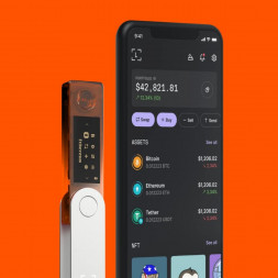 Аппаратный криптокошелек Ledger Nano X, BTC Orange