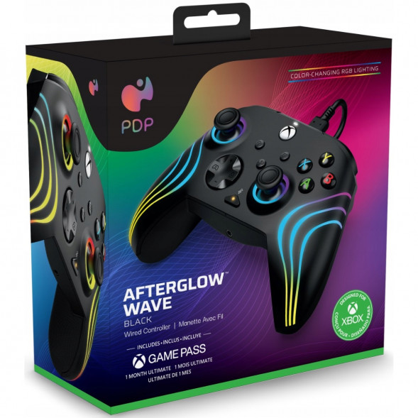 Геймпад проводной PDP для Xbox Afterglow Wave, Black в Перми