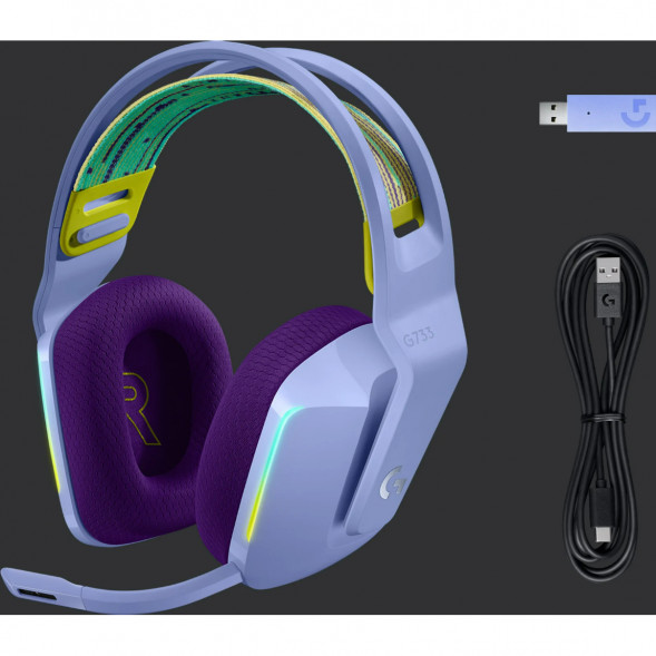 Игровая гарнитура Logitech G733 RGB Lightspeed Wireless, сиреневый в Перми