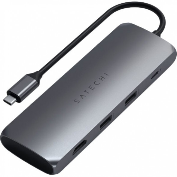 Док-станция Satechi USB-C Hybrid Multiport Adapter (with SSD Enclosure M.2 SATA, 2xUSB 3.1, USB Type-C, HDMI), Серый ST-UCHSEM в Перми