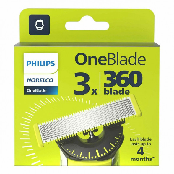Сменные лезвия Philips OneBlade 360 QP430/50, 3 штуки в Перми
