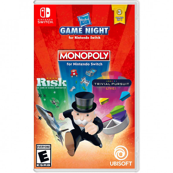 Игра Hasbro Game Night: Monopoly+Risk+Trivial Pursuit [Nintendo Switch, русские субтитры] в Перми