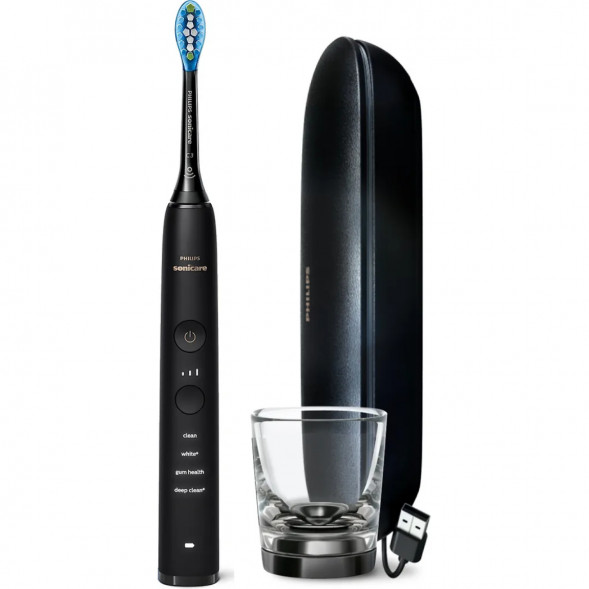 Электрическая зубная щетка Philips Sonicare Diamond Clean 9000 с USB-футляром и зарядным стеклом HX9911/09 в Перми