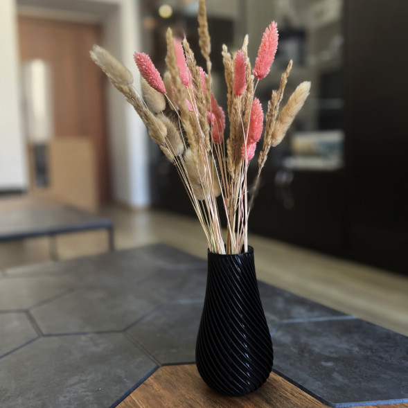 Ваза для сухоцветов HatRom Spiral, чёрный в Перми