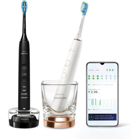 Набор из 2 электрических зубных щеток Philips Sonicare HX9914/57 9000 DiamondClean в Перми